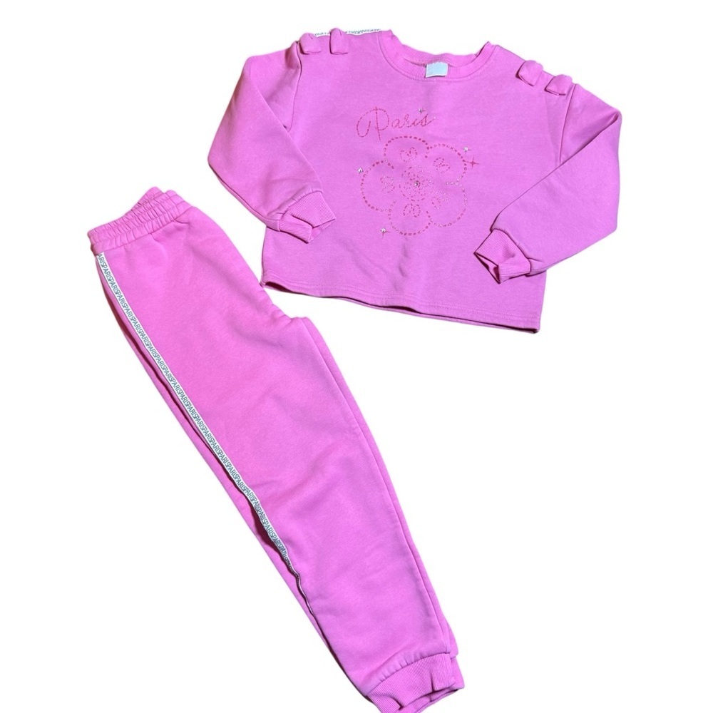 Paris Hilton Girls Pink Sweatshirt & Jogger Set -Size 5-6 years